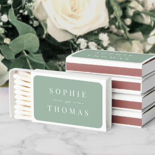 Editable Color Modern Classic Wedding Matchboxes