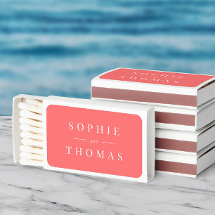 Editable Color Modern Classic Wedding Matchboxes