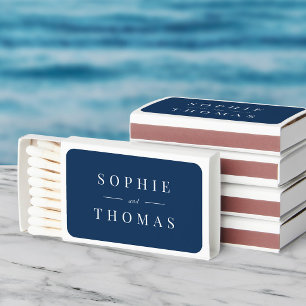 Editable Color Modern Classic Wedding Matchboxes