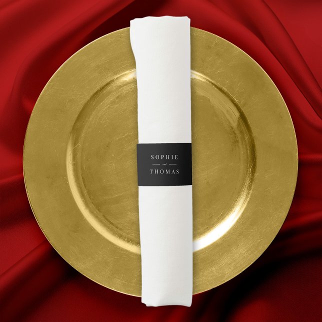 Editable Color Modern Classic Wedding Napkin Bands (Creator Uploaded)