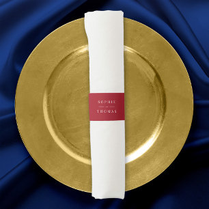 Editable Color Modern Classic Wedding Napkin Bands