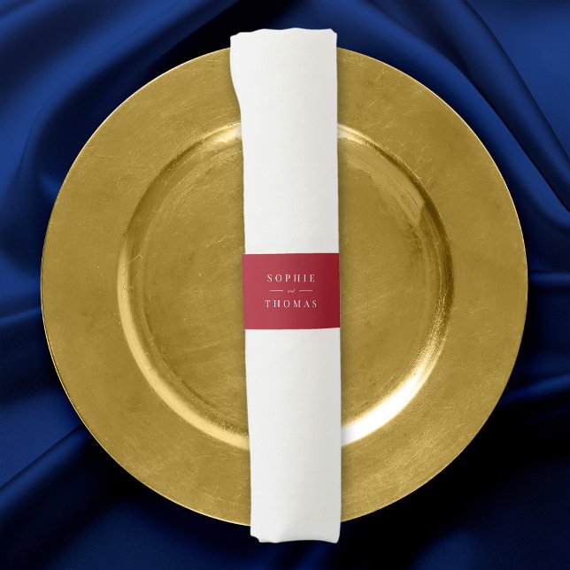 Editable Color Modern Classic Wedding Napkin Bands (Creator Uploaded)