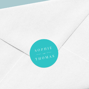 Editable Color Modern Classic Wedding Round Sticker