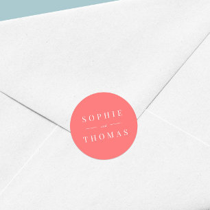Editable Color Modern Classic Wedding Round Sticker