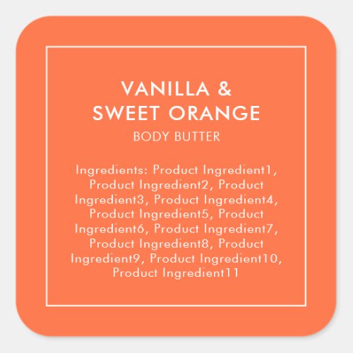 Editable Color Modern List of Ingredients Label