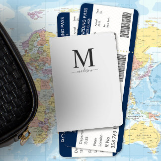 Editable Color Monogram and Calligraphy Passport Holder