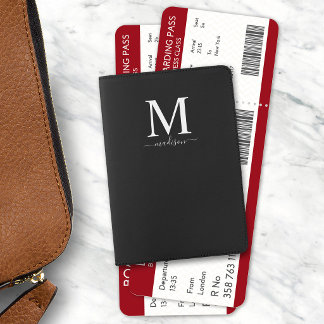 Editable Color Monogram and Calligraphy Passport Holder