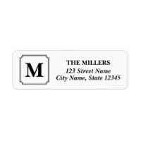 Editable Color Monogram Modern Classic Address Label