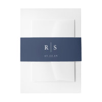 Editable Color Monogram Wedding Invitation Belly Band