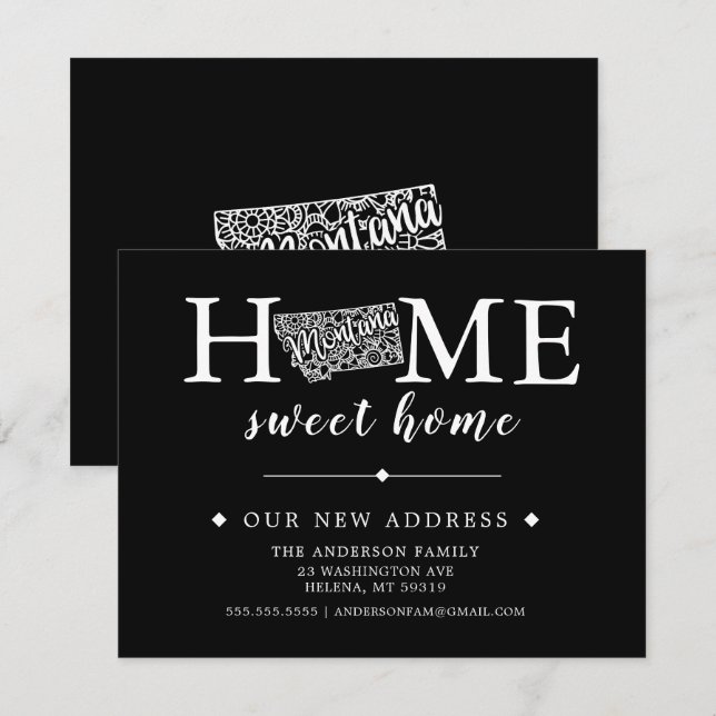 Editable Color MONTANA  Moving Announcement (Front/Back)