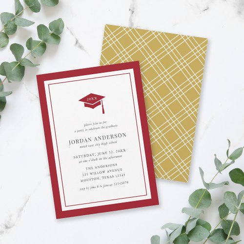 Editable Color Mortarboard Graduation Party Invitation