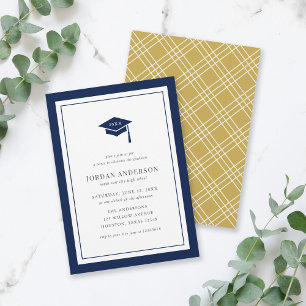 Editable Color Mortarboard Graduation Party Invitation