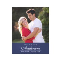 Editable Color Name Cursive Family Name Photo Canvas Print