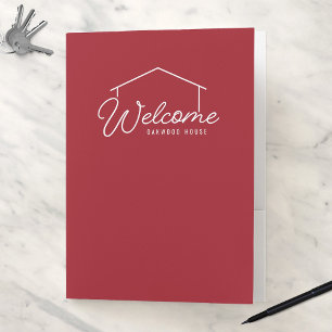 Editable Color Name Rental Property House Welcome Pocket Folder
