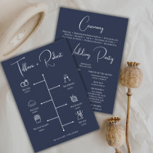 Editable Color Navy Blue Wedding Timeline