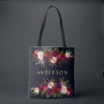 EDITABLE COLOR Navy Burgundy Rustic Boho Floral Tote Bag<br><div class="desc">CHANGEABLE BACKGROUND COLOR. Bohemian style Allover Print Tote Bag featuring watercolor illustration of burgundy, marsala, red and pink peonies and roses with feathers accent on navy blue background. This is perfect for fall/autumn/winter, floral and bohemian style events. Matching items are also available. * Please click the "Customize" button to change...</div>