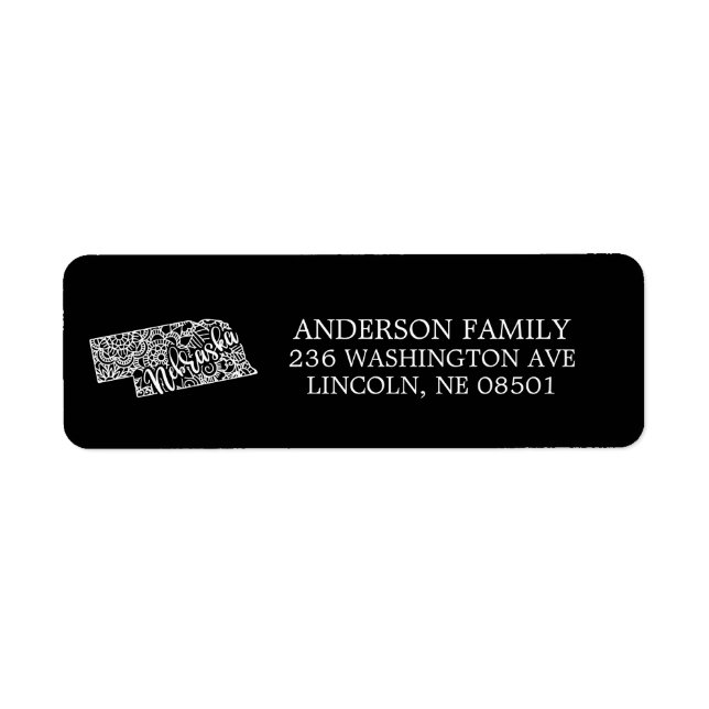 Editable Color NEBRASKA  Moving Announcement Label (Front)