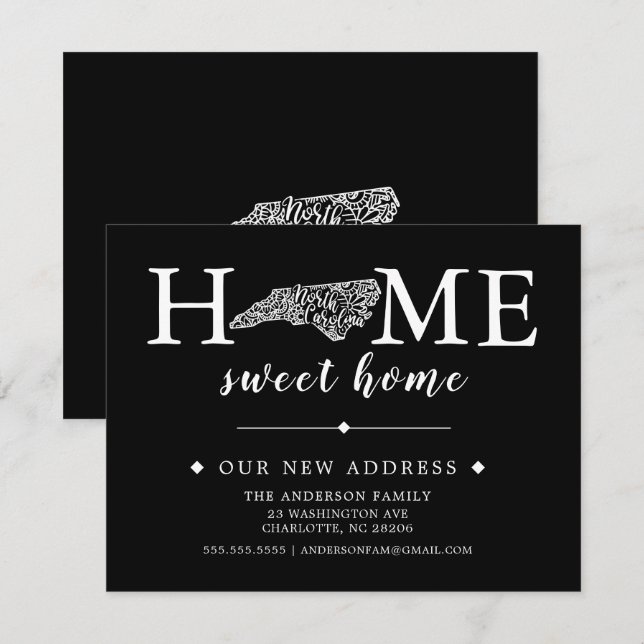 Editable Color NORTH CAROLINA Moving Announcement (Front/Back)
