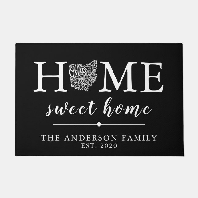 Editable Color OHIO Personalized State Doormat (Front)