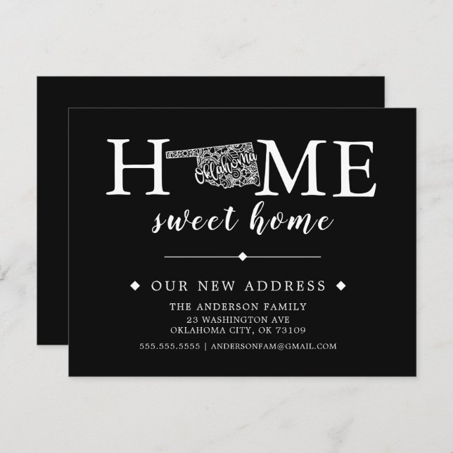 Editable Color OKLAHOMA Moving Announcement (Front/Back)