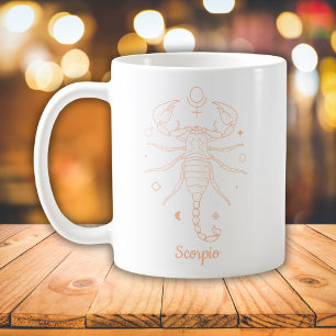 Editable Color Peach Scorpio Zodiac Sign Coffee Mug