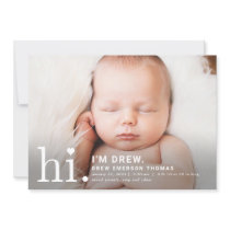 Editable Color Precious Hi Baby Birth Announcement