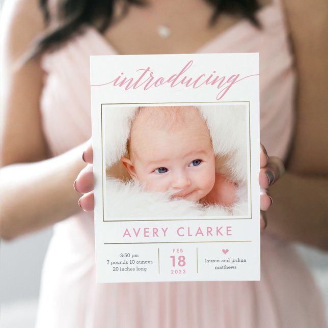 Editable Color Pure Elegance Birth Announcement (Creator Uploaded)