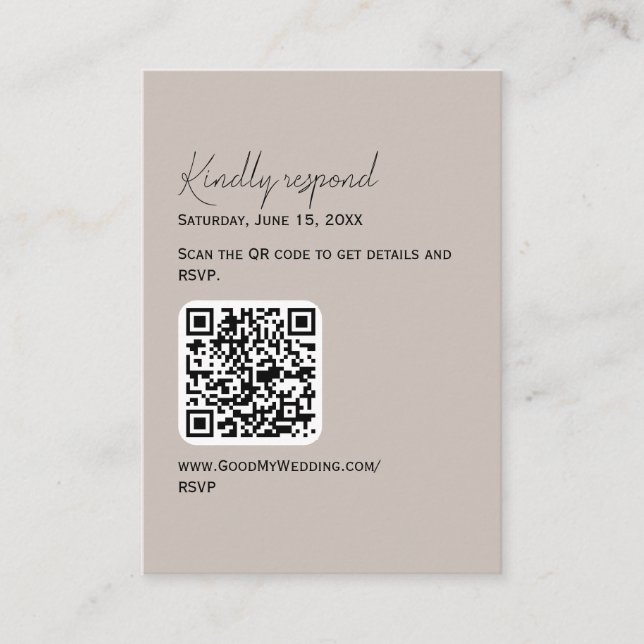 Editable Color QR Code RSVP Card (Front)