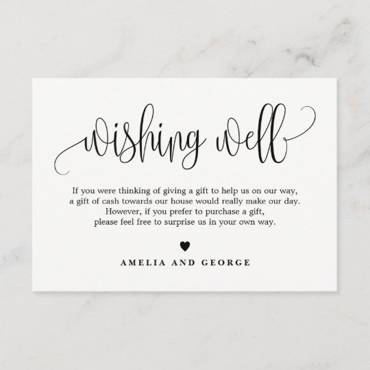 Editable Color Registry Or Wishing Well Card Lcc Zazzle Com