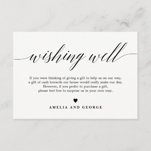 EDITABLE COLOR Registry or Wishing Well Card MSC