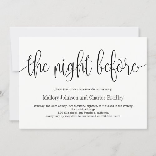 EDITABLE COLOR Rehearsal Dinner Invitation LCC