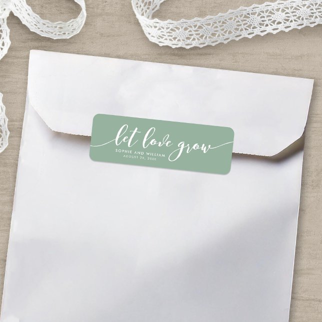 Editable Color Relax Script Let Love Grow Wedding Label (Creator Uploaded)