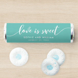 Editable Color Relax Script Love is Sweet Wedding Breath Savers® Mints