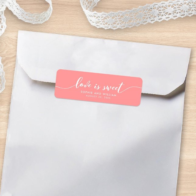 Editable Color Relax Script Love is Sweet Wedding Label (Creator Uploaded)
