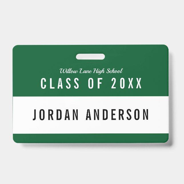 Editable Color School Class Reunion Name Badge (Front)