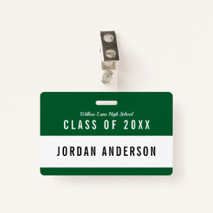 Editable Color School Class Reunion Name Badge