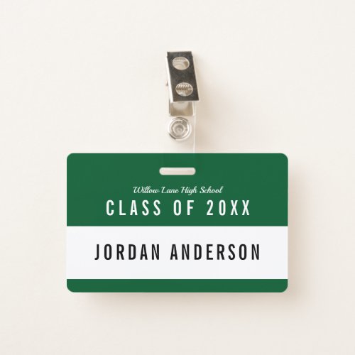 Editable Color School Class Reunion Name Badge