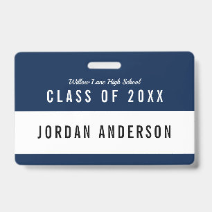 Editable Color School Class Reunion Name Badge