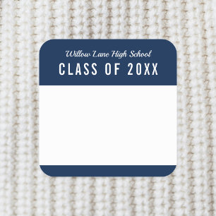 Editable Color School Class Reunion Name Square Sticker