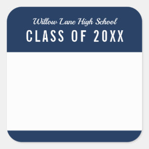 Editable Color School Class Reunion Name Square Sticker