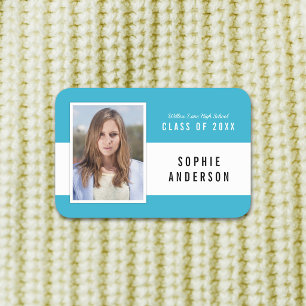 Editable Color School Class Reunion Yearbook Photo Name Tag