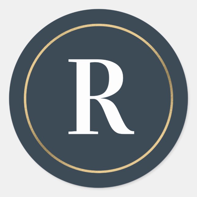 EDITABLE COLOR Simply Chic Monogram Envelope Seal (Front)