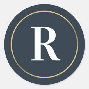 EDITABLE COLOR Simply Chic Monogram Envelope Seal