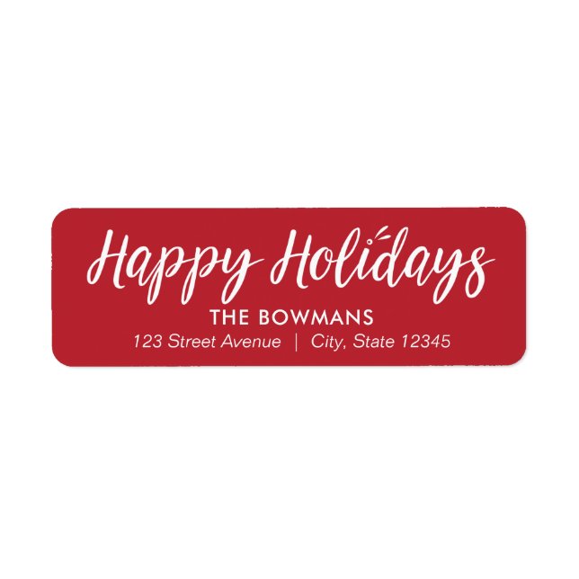 EDITABLE COLOR Splendid Season Holiday Address Label (Front)