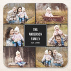 Editable Color Square Photo Collage Coasters