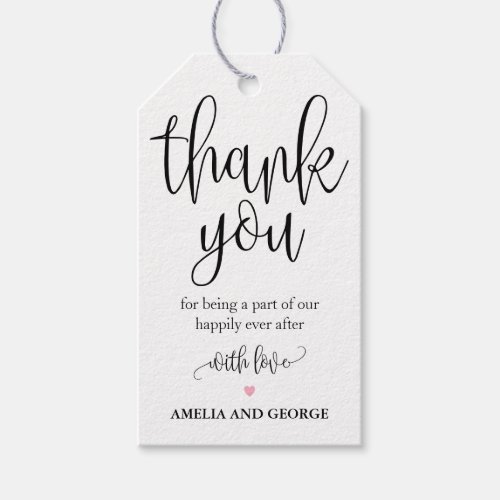 Editable Color Thank You Tags Lovely Calligraphy