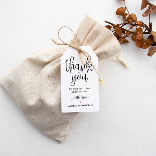 Editable Color Thank You Tags Lovely Calligraphy