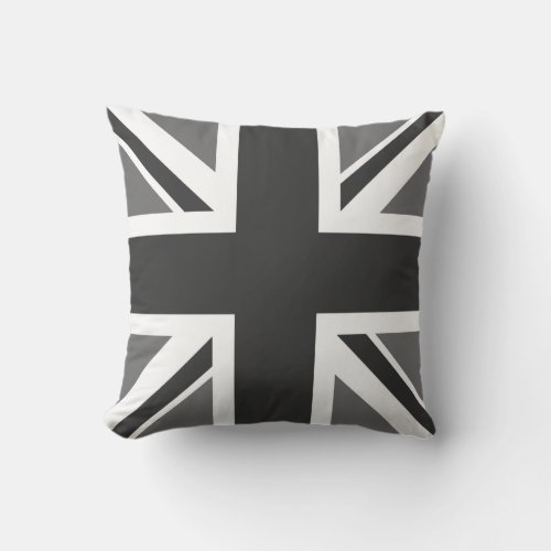 Editable Color Union Jack Flag Throw Pillow