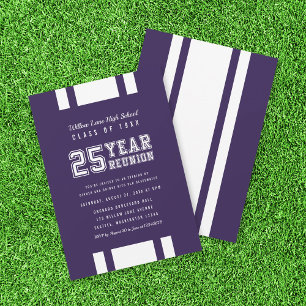 Editable Color Varsity 25 Year Class Reunion Invitation