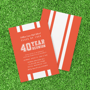 Editable Color Varsity 40 Year Class Reunion Invitation